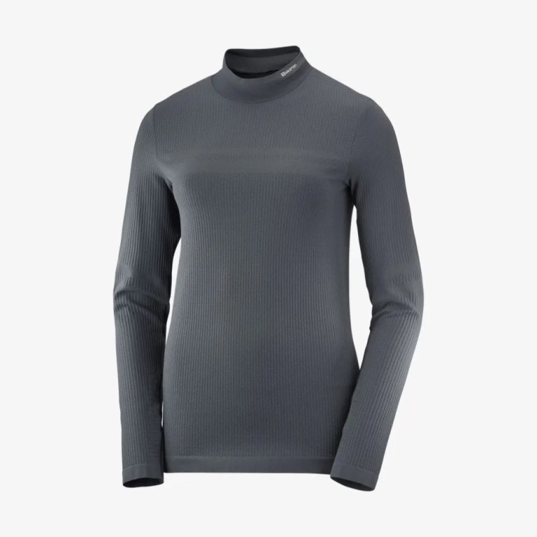 Dámské Tričko Salomon Essential Seamless Long Sleeve Černé | CZ 58PKVED